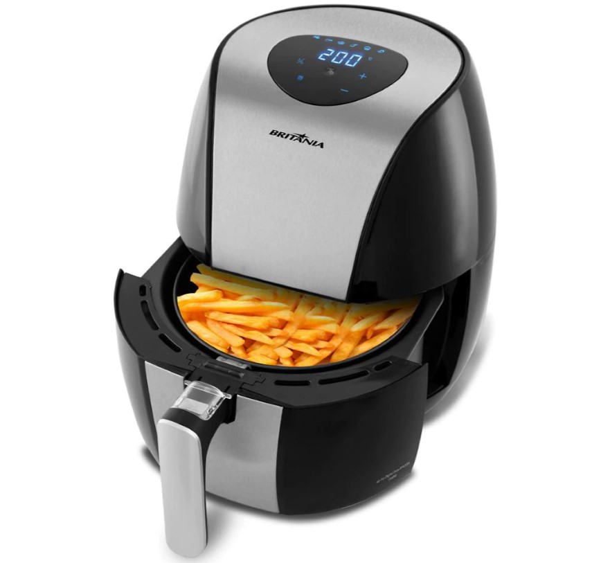 Fritadeira Air Fry Britânia Digital Inox BFR20PI 4L - Preto