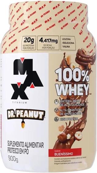 100% Whey Max Titanium x Dr. Peanut (900g), Sabor Bueníssimo