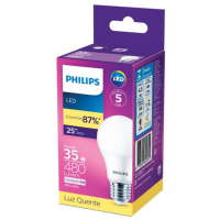 Lampada Led Bulbo Philips, Luz Amarela, 4.5w, Bivolt (100-240v), Base E27