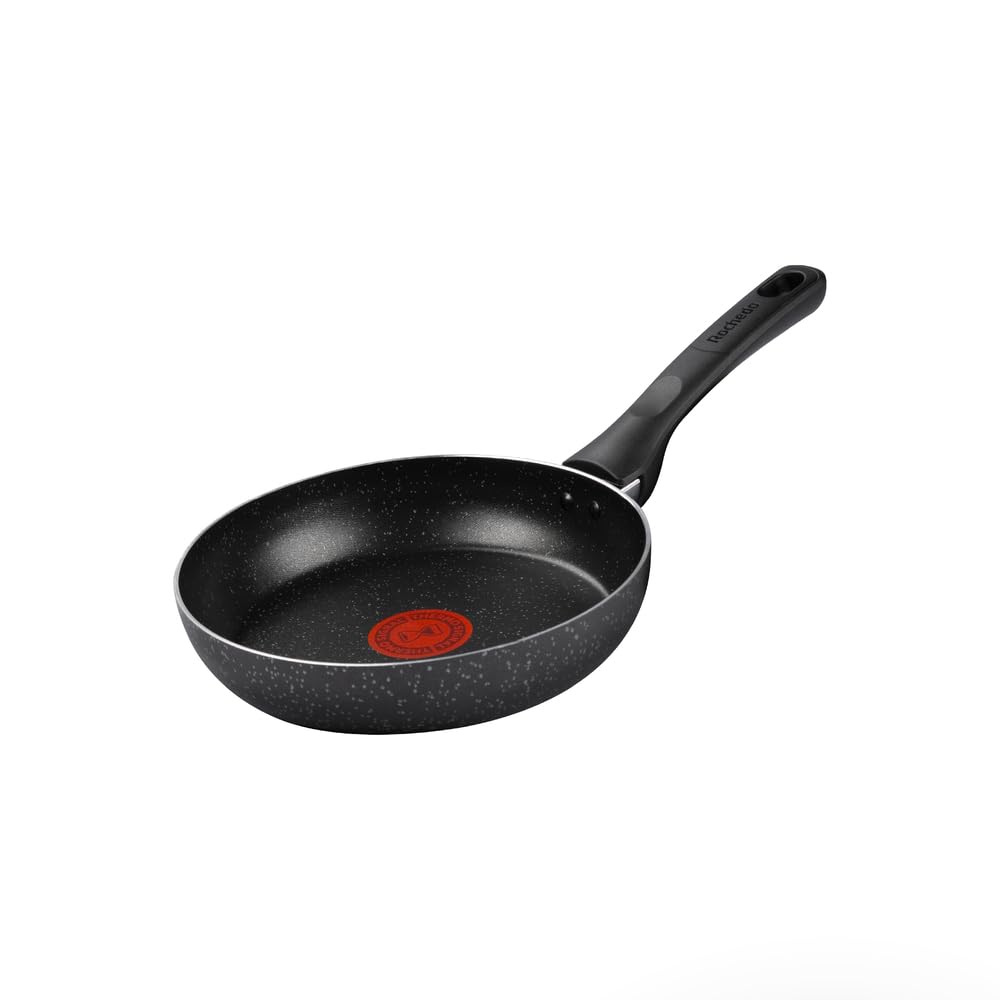 Frigideira Rochedo Stone Pro 20cm Preta com Efeito Pedra e Antiaderente Minerium, Alta Resistência e Durabilidade, Cabos Ergonômicos e Base Limpa Fácil