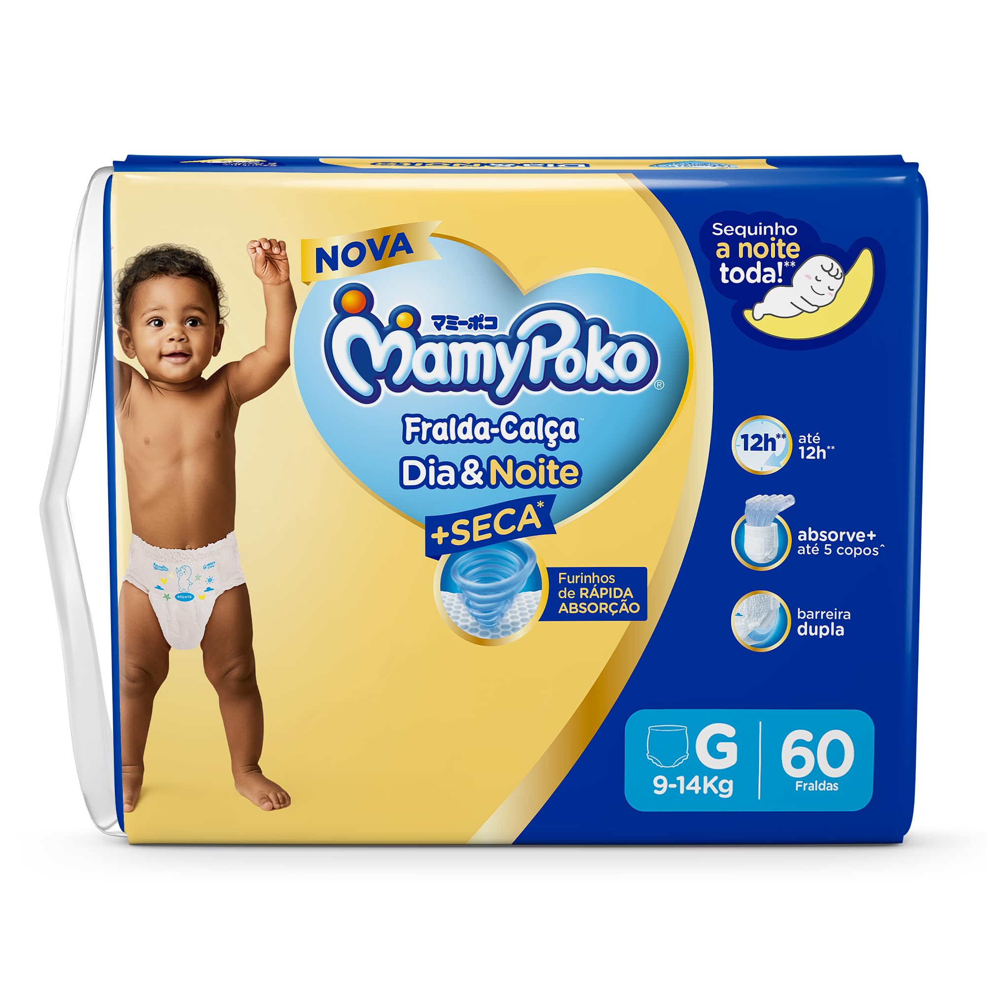 MamyPoko Fralda-Calça Dia&Noite G 60 Unidades