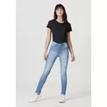 Blusa Feminina Básica Em Algodão E Elastano Gola Redonda