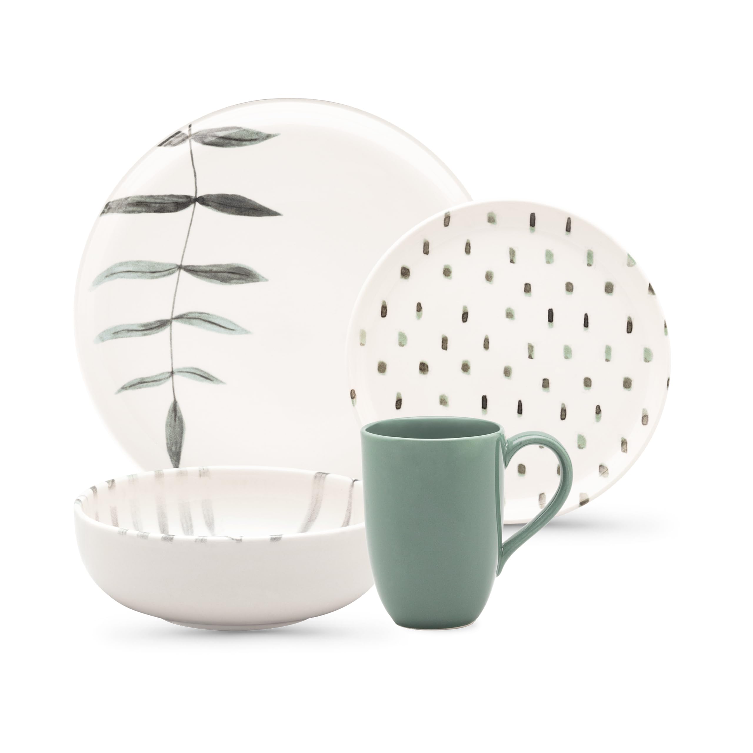 Oxford Aparelho De Jantar 16 Peças Flat Samambaia