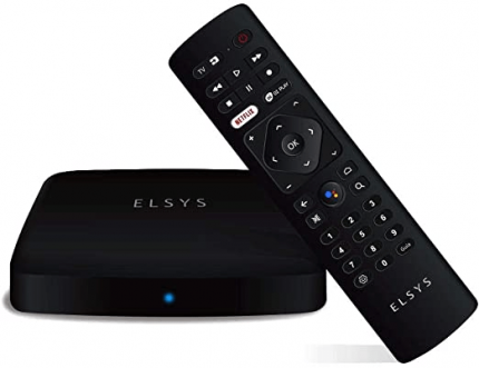 Receptor de TV Via Internet Streaming Box Elsys, Android TV – ETRI02, 4K e Conversor de TV Digital
