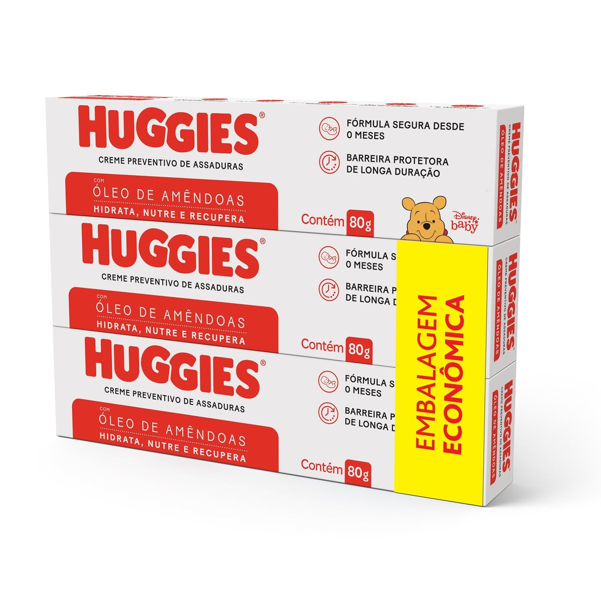 Cremes de Assaduras Huggies Supreme Care - Kit com 3 unidades de 80g