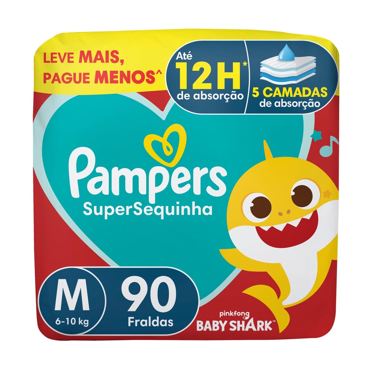 Fralda Pampers Supersequinha Tamanho M 90 Unidades