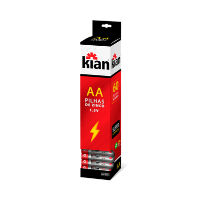 Kit 60 Pilhas Pequena Aa Zinco Kian - 14249