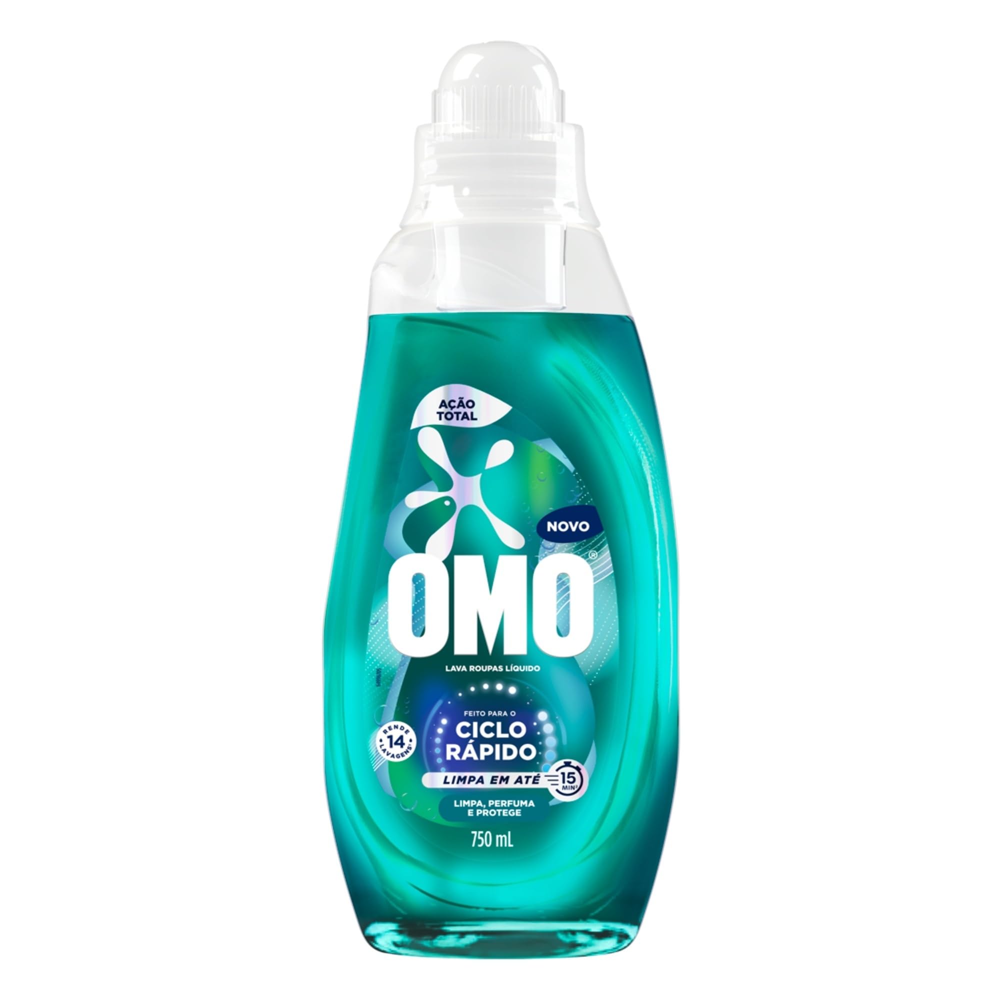 Lava-Roupas Líquido Omo Ciclo Rápido Ação Antiodor Frasco 750ml