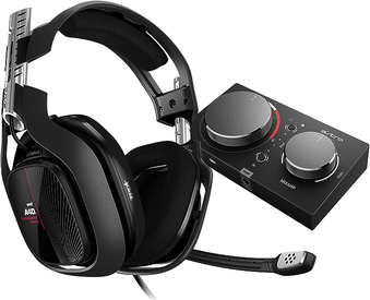 Headset ASTRO Gaming A40 TR + MixAmp Pro TR Gen 4 com Áudio Dolby para PS4, PC, Mac - Preto/Azul