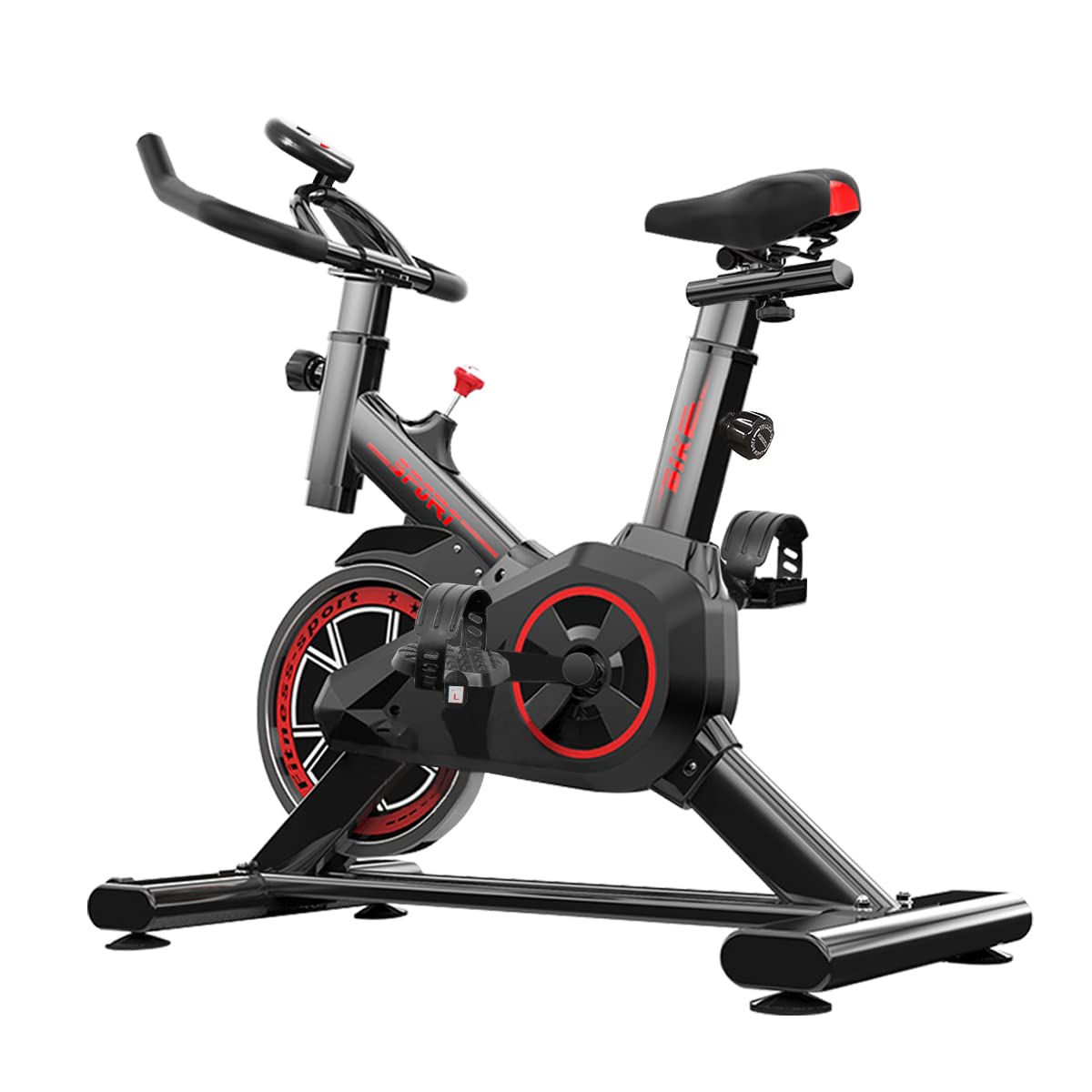 Bicicleta Ergométrica Silenciosa Vertical MAX(Preto vermelho）