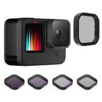 Kit Filtros Para Gopro Hero 9 e 10 Black, ND8 ND16 ND32 CPL (Polarizado) - Telesin - Importação