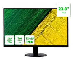 Monitor Acer Ultra-Thin SA240Y G0, 23.8"" LED IPS, Full HD, 120Hz, 1ms, HDMI e VGA, Adaptive-Sync - UM.QS0AA.005