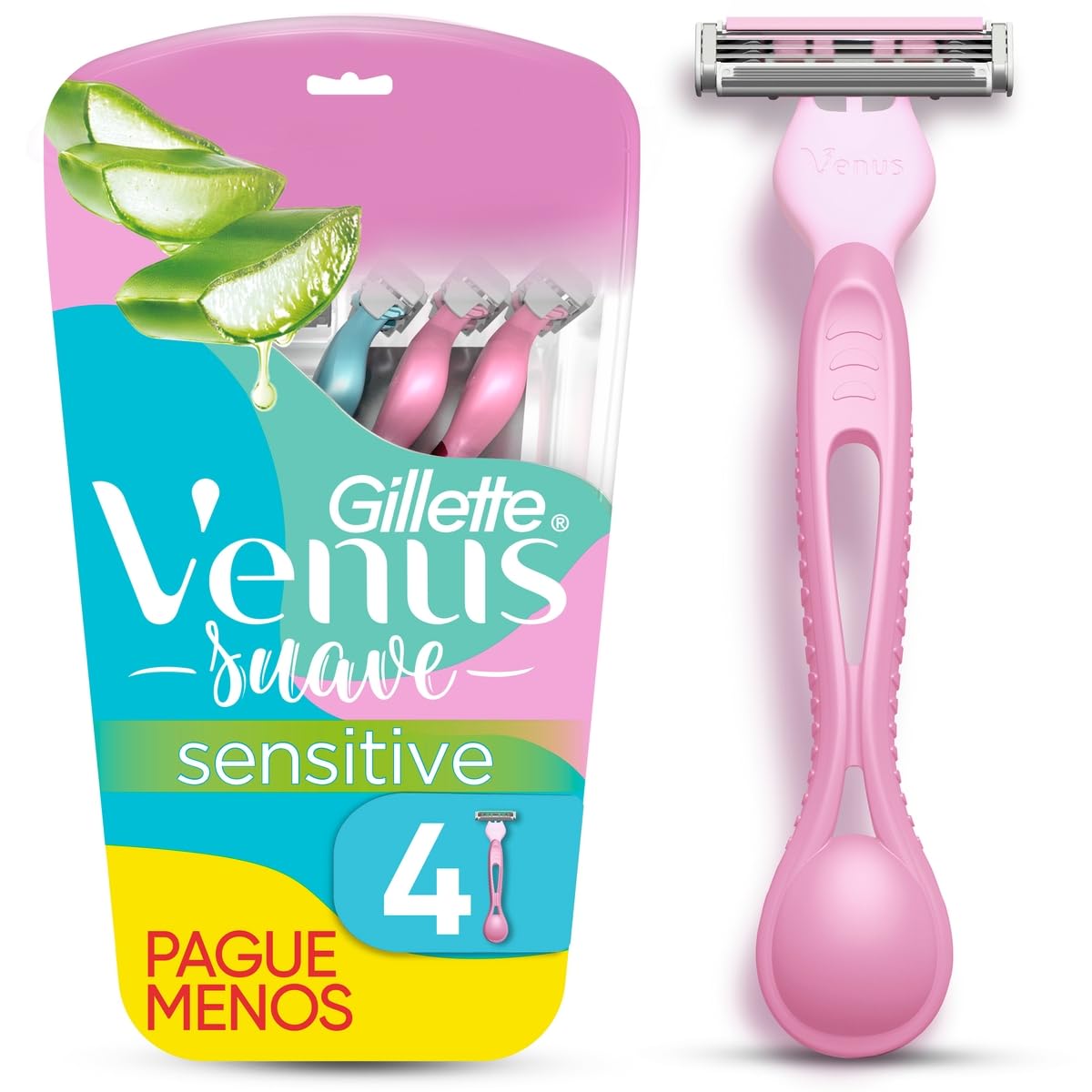 Gillette Venus Aparelho de Depilação Descartável Suave Sensitive, 4 Unidades
