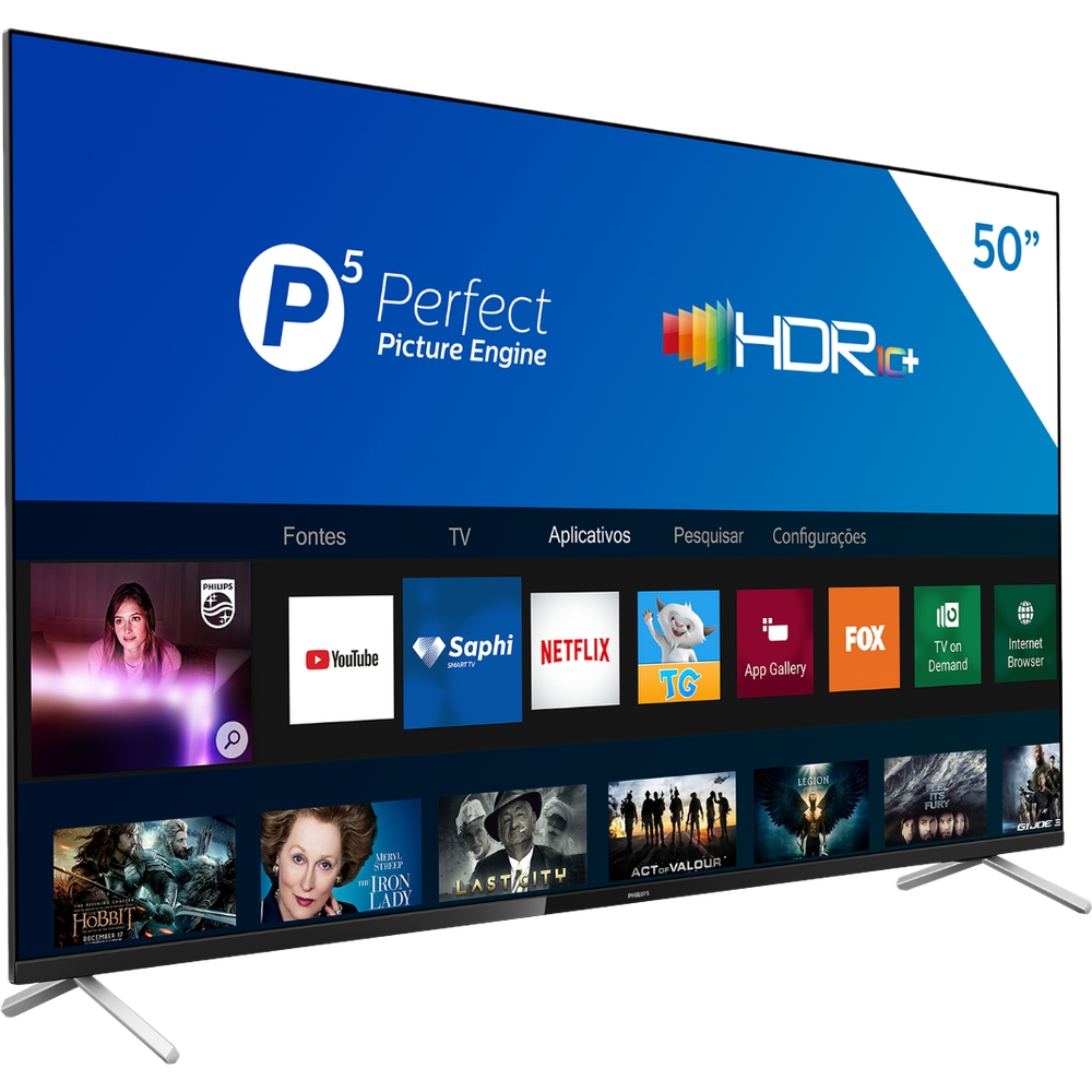 Smart TV Philips 50" UHD 4K 50PUG7625 Wi-Fi HDR10+ Dolby Vision e Dolby Atmos com Bluetooth Bordas Ultrafinas