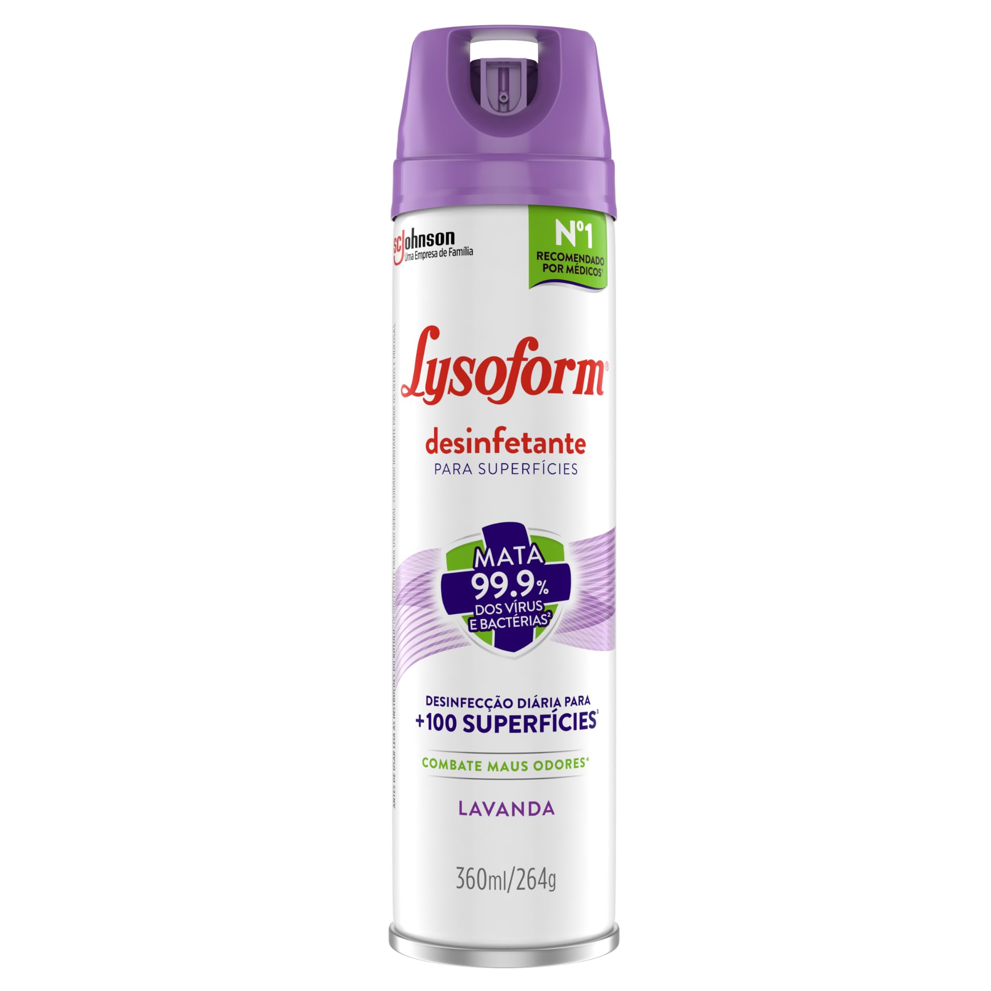 Lysoform Lavanda, Desinfetante Aerosol Para Superfícies, 360ml