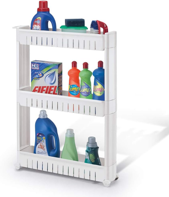 Prateleira Multiuso com Rodizio Branca Arthi Branco, 54.5 x 12.5 x 77.5 cm