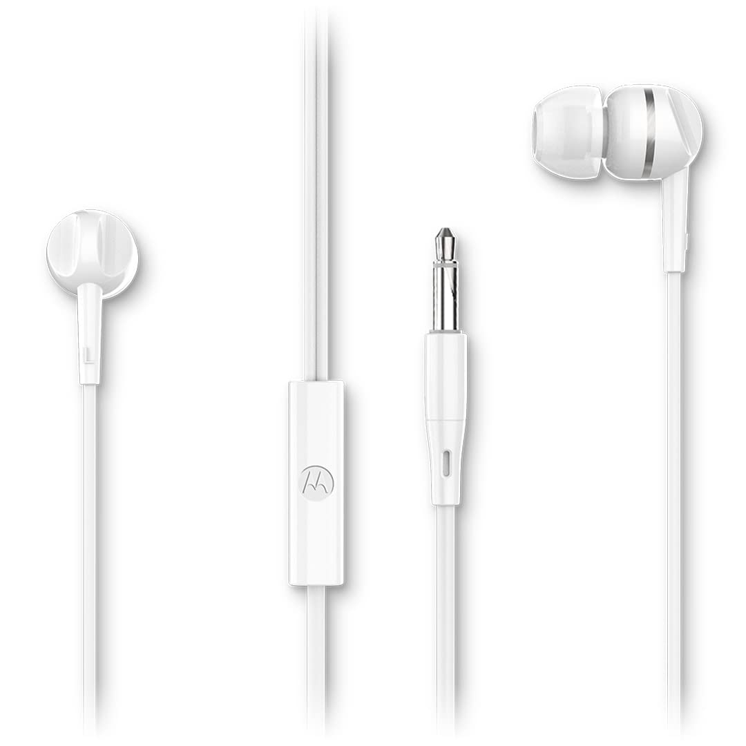Motorola, Earbuds 105, Fone De Ouvido Com Microfone, Branco