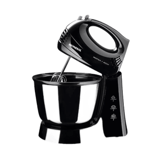 Batedeira Mondial Prática Black B-44 Com 3 Velocidades – Preta