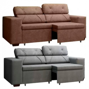 Sofá Retrátil e Reclinável 3 Lugares Suede – Phormatta Evolution SMP