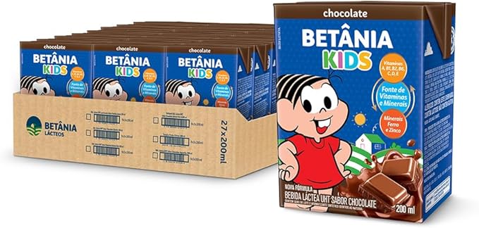 Pack Achocolatado Betânia Kids 200ml - 27 Unidades