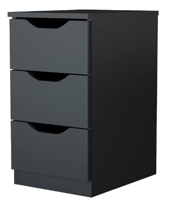 Gaveteiro Multiuso Com 3 Gavetas Preto