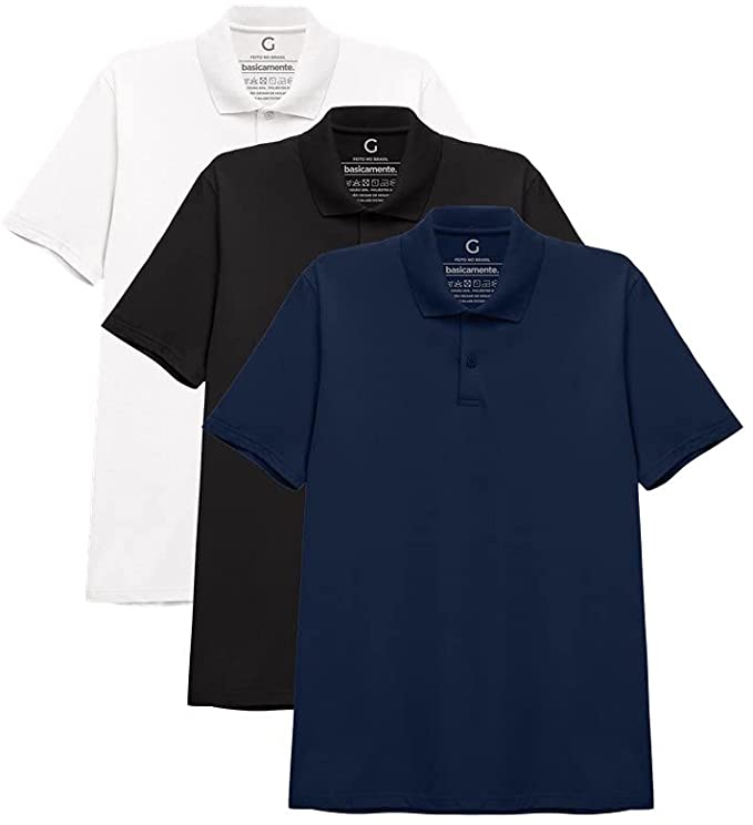 Kit 3 Camisa Polo Lisa, basicamente., Masculino