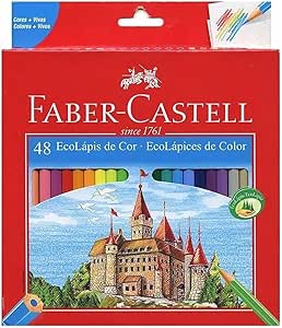 Lápis de Cor Sextavado, Faber-Castell, Ecolápis, 120148G, 48 Cores