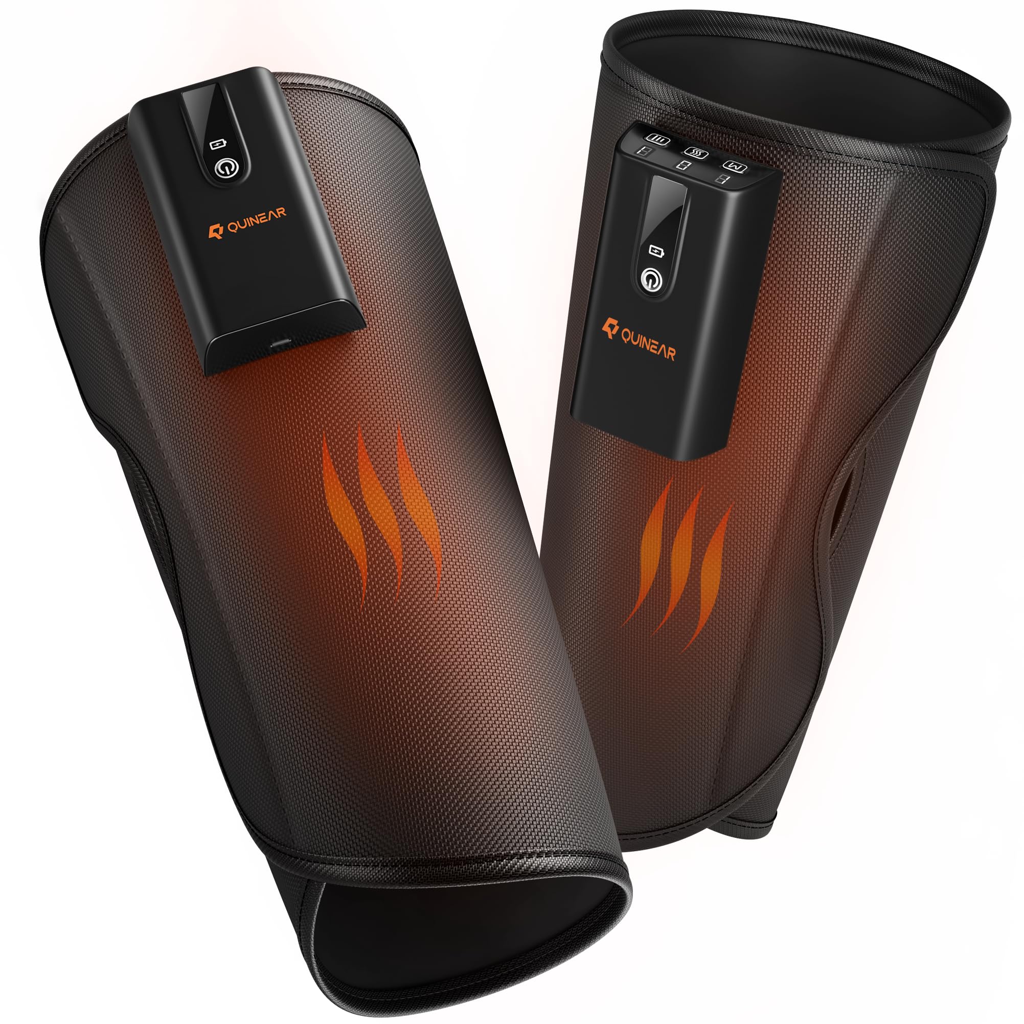 QUINEAR Massageador de panturrilha sem fio com calor e compressão, massageador de perna para circulação e alívio da dor, massageador de perna portátil com 3 intensidades e 3 modos, recuperação rápida