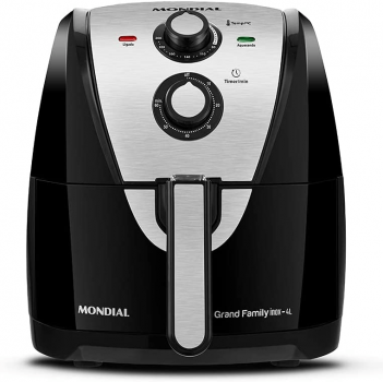 Fritadeira a Ar Mondial, Family Inox Black – 4L, 127V, 1500W – AFN-40-BI