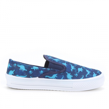 Slip On Infantil Kurz Dinossauros Masculino – Marinho+Azul