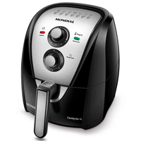 Fritadeira Elétrica Sem Óleo Air Fryer Mondial Afn40bi Family Inox 4l - Preta/inox