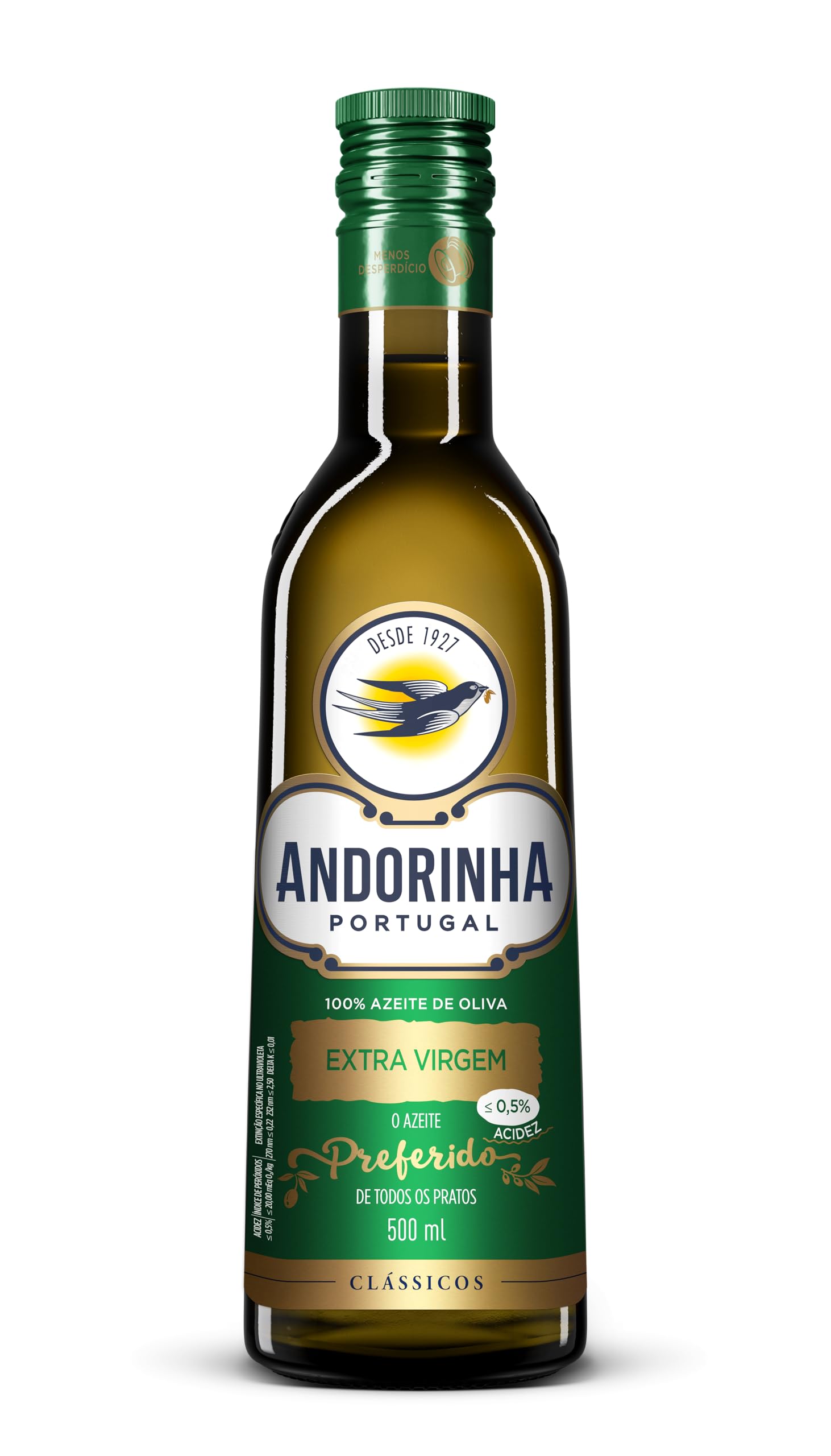Azeite vidro - Extra virgem 500ml - Andorinha
