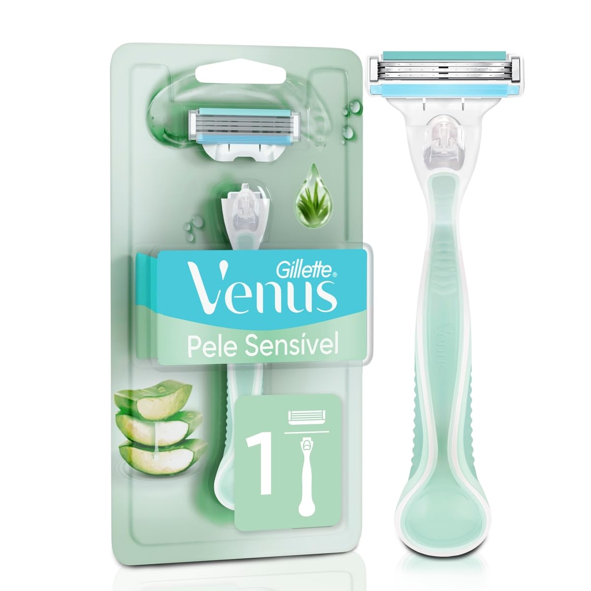 Gillette Venus Pele Sensível Aparelho De Depilar Recarregável Com Aloe Vera, 1 Unidade