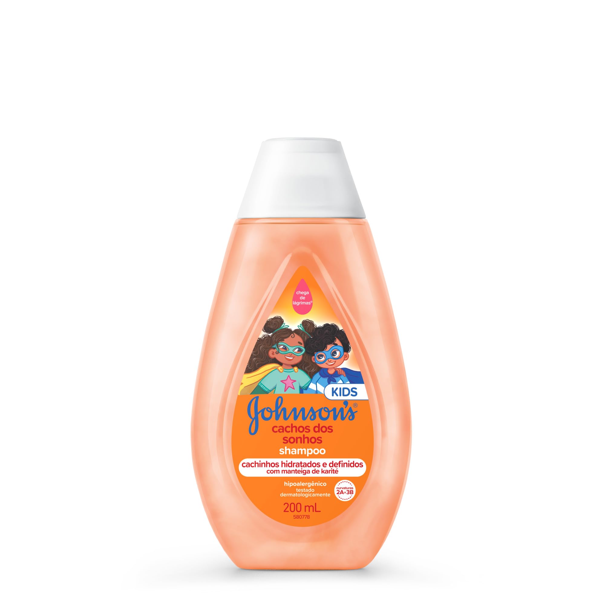 Johnson's Baby Shampoo Infantil Para Cabelos Cacheados Cachos Dos Sonhos, 200ml
