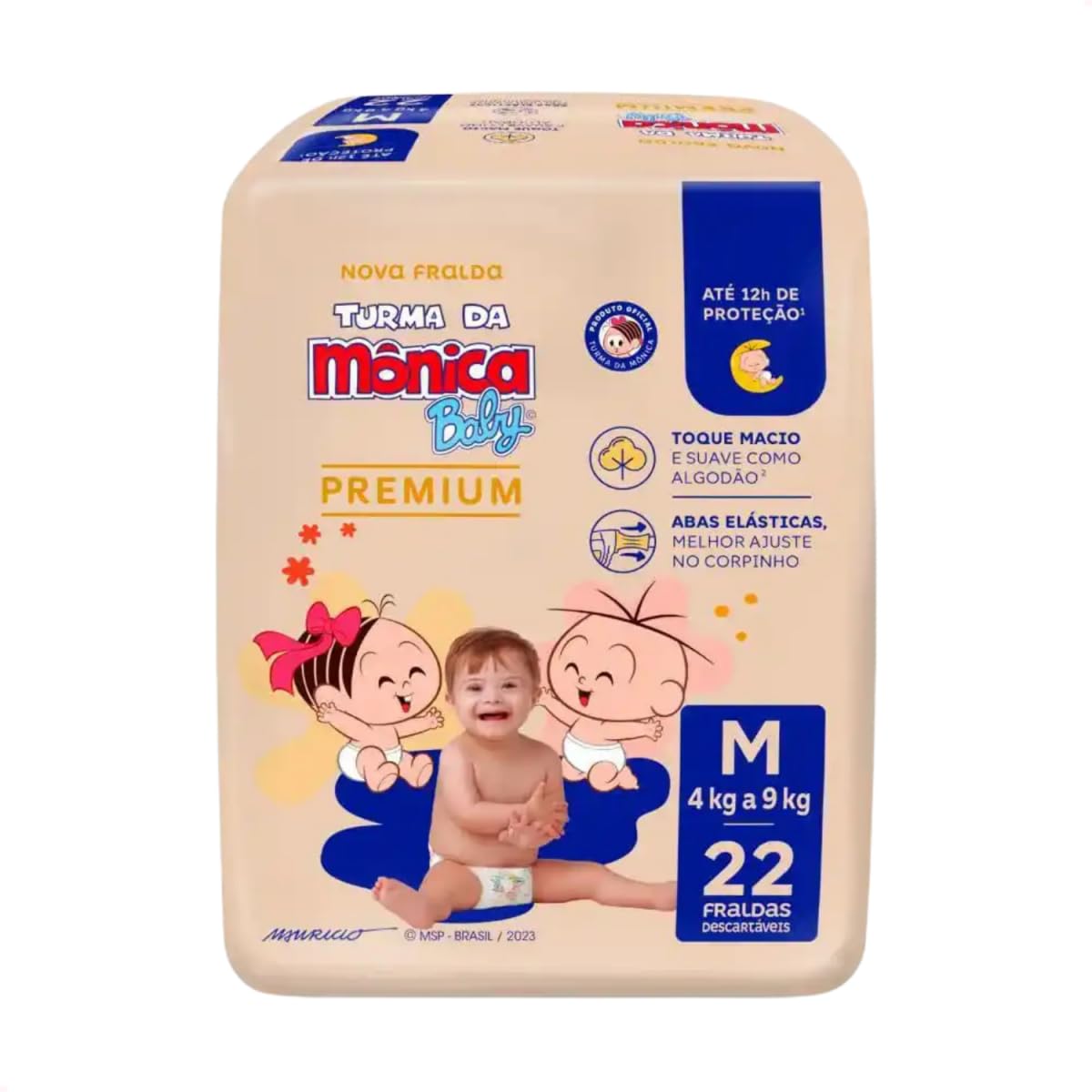 Turma Da Mônica Baby Premium Jumbo M 22 Unidades