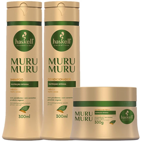 Kit Haskell Murumuru Condicionador | Shampoo 300ml ! Máscara Hidratante 250gr