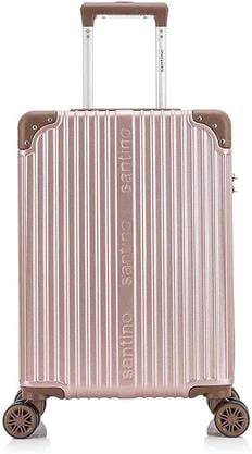 Mala De Viagem De Bordo Palazzio 10kg Rígida Abs Padrão Anac Com 4 Rodas Duplas 360º E Trava De Segredo Númerico, Divisória Interna Com Zíper E Elástico De Fixação, Rosa, Santino - Aplv191p