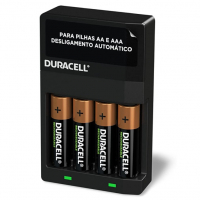 Carregador De Pilhas Recarregáveis AA E AAA DURACELL Com 4 Pilhas AA