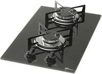 Fogão Cooktop Fischer 2Q Gás Mesa Vidro Preto BIVOLT