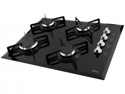Cooktop 4 Bocas Philco Cook Chef 4 – à Gás GLP Acendimento Automático