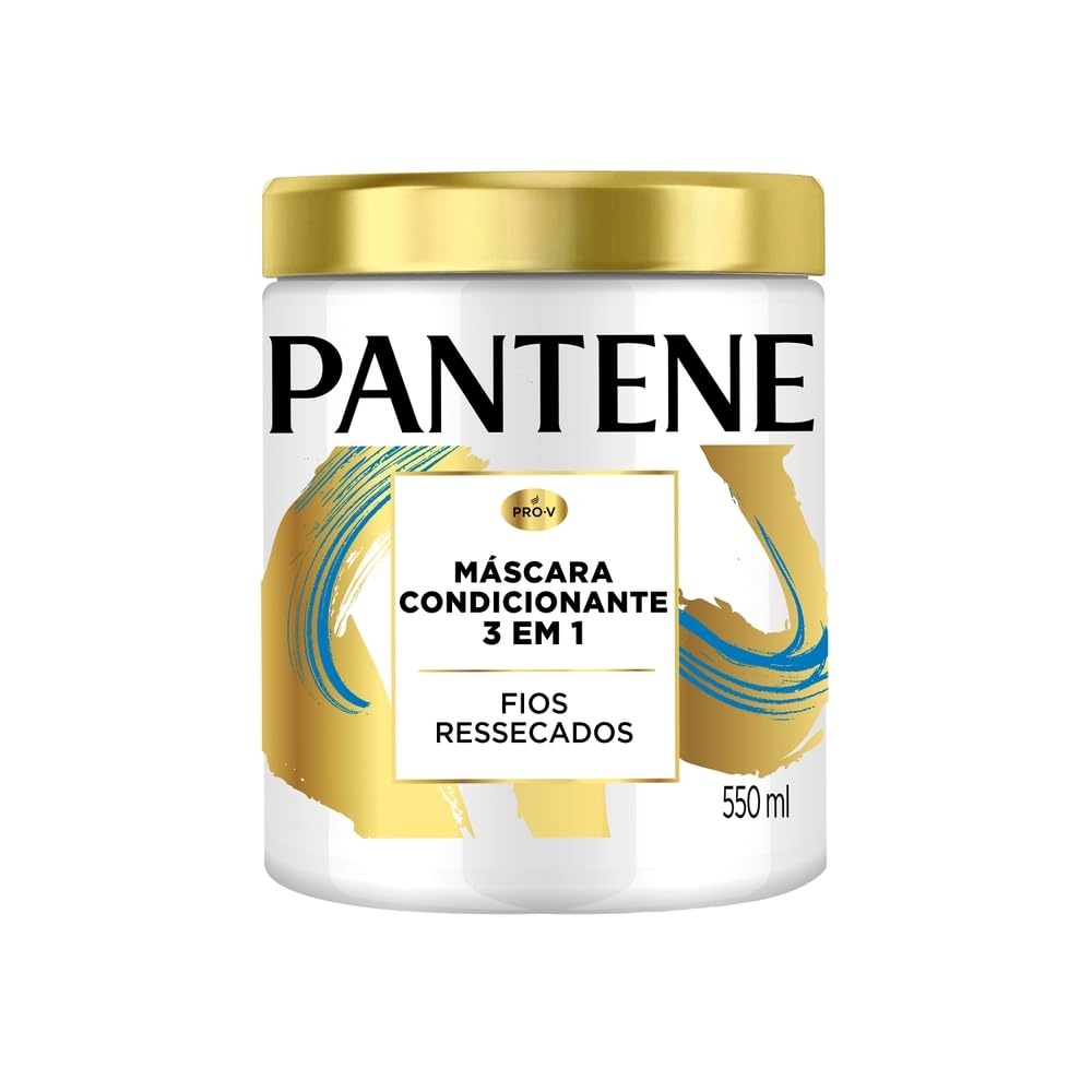 Máscara Pantene Pro-Vitaminas 3 Em 1 Condicionante Com Óleo De Argan Para Fios Ressecados 550ml