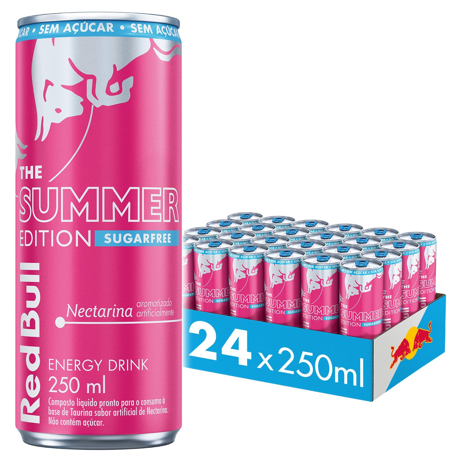 Pack De 24 Latas Red Bull Energético, Summer Edition, Nectarina, Sem Açúcar, 250ml
