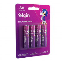 Pilha Recarregável AA 2700Mah Elgin Com 4 Unidades Comum