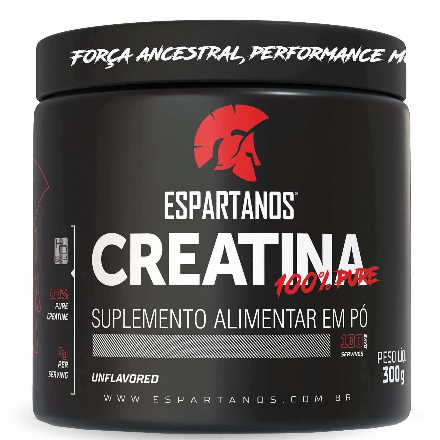 Creatina Monohidratada 500g Suplemento em pó 100% Pura Espartanos Sem sabor