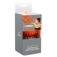 Vollo Sports Conjunto Com 2 Bolas De Massagem, Cinza/Laranja