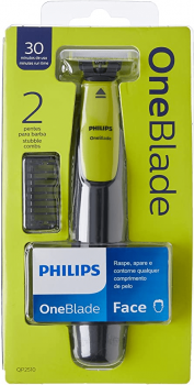 Aparador de Pêlos, Philips, OneBlade QP2510/10, Cinza/Verde
