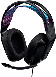 Headset Gamer Logitech G335 com Almofadas com Espuma de Memória, Design Leve e Conexão 3,5mm para PC, PlayStation, Xbox, Nintendo Switch e Mobile - Preto