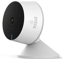 Câmera Inteligente Wi-Fi, Sensor de Movimento e visão noturna, Compatível com Alexa Echo Show, Steck, Branca