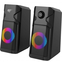 Caixa De Som Havit Sk204 Estéreo 2.0 P2 3.5mm 5w2 RGB Preto