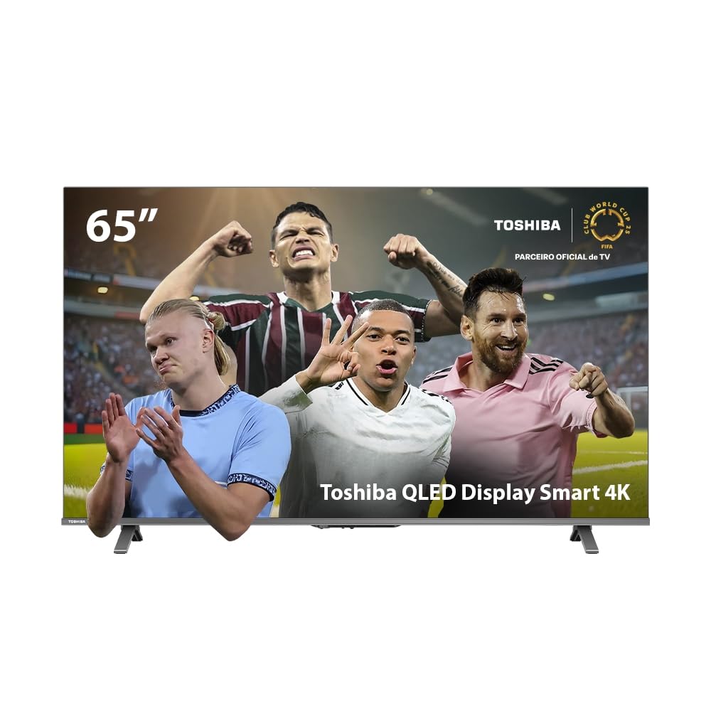 Smart TV QLED 65" 4K Toshiba 65C450NS Google TV 4 HDMI 2 USB Wi-Fi - TB036M